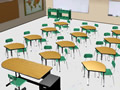 3D render of school furniture